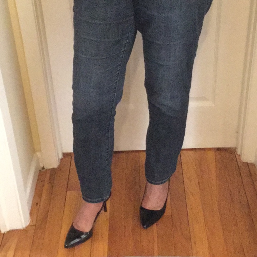 BCBG black patent pumps